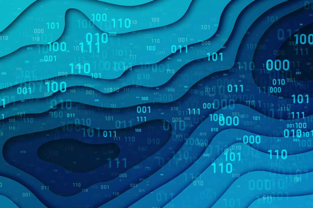 Deep, nested topographical layers / binary code [BLUE]