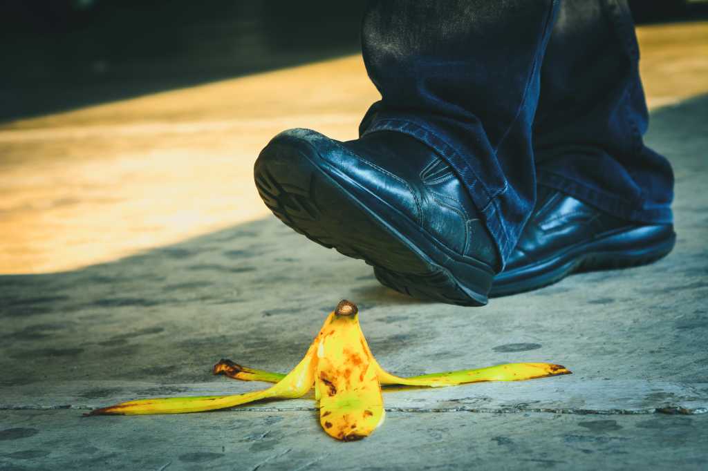 Banana peel slip shutterstock