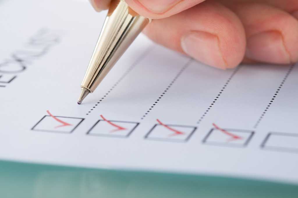 Checklist, checking boxes, testing, QA